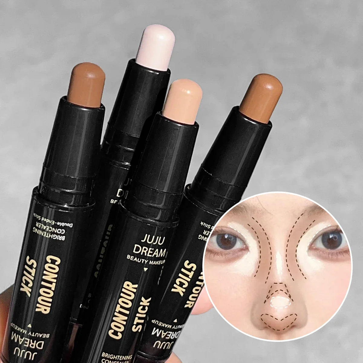 Dual-Ended Contour & Highlighter Stick – Matte Long-Lasting Contour Highlighter Stick Qme