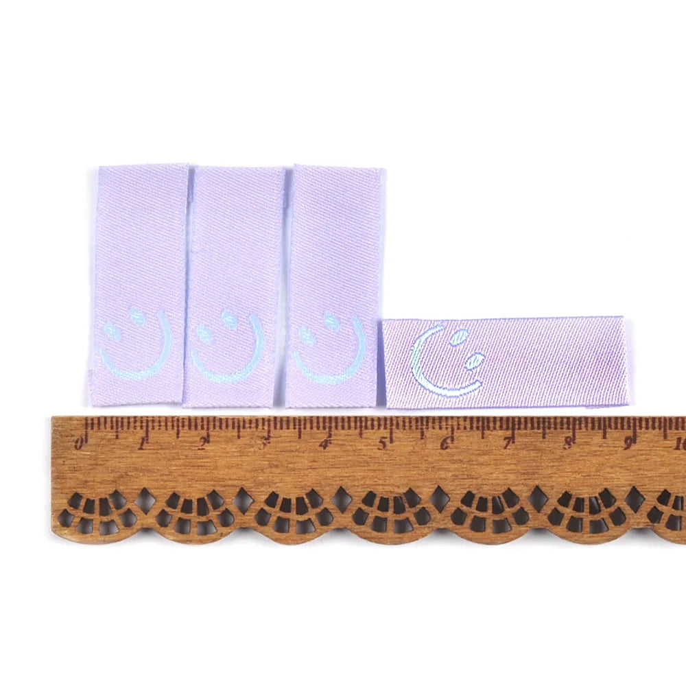 Candy Embroidery Smile Labels – 50pcs Washable Cloth Tags Embroidery Sewing Labels Qme