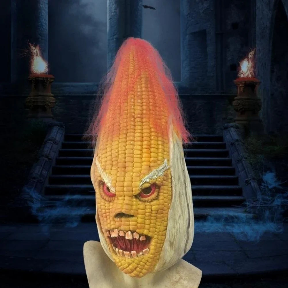 Evil Corn Horror Latex Full Face Mask – Halloween Cosplay Costume Latex Mask Qme