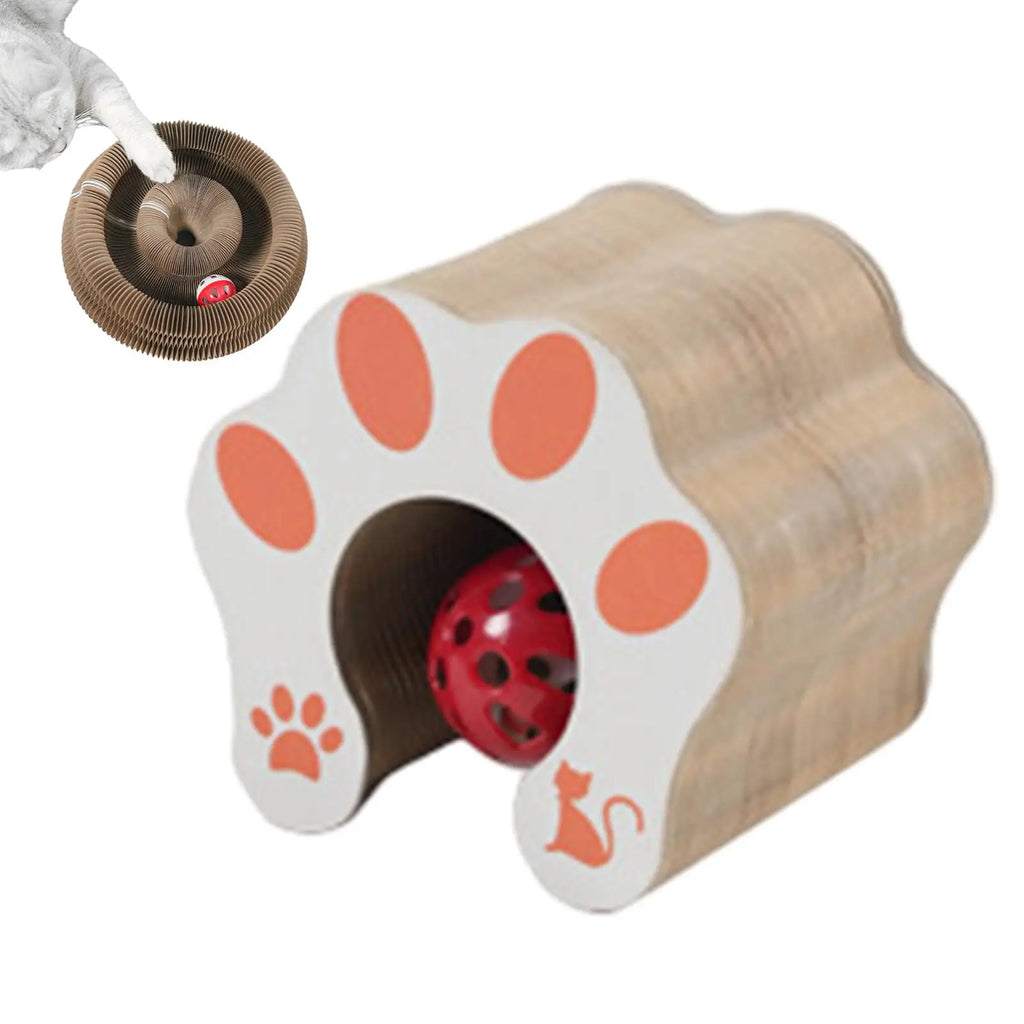 Foldable Cat Scratcher Ball Track Toy – Interactive Pet Game Interactive Cat Toy Qme
