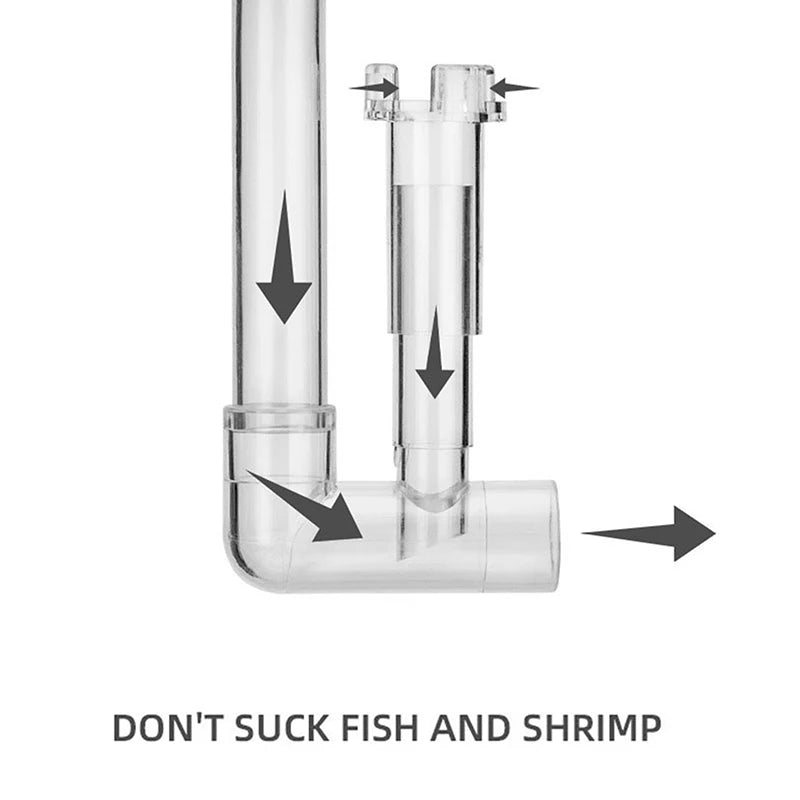 Aquarium Lily Pipe Outflow Skimmer – 12/16mm Transparent PC Aquarium Filter Skimmer Qst