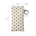Polka Dot PU Leather Glasses Case with Keyring Clip Eyeglass Case Qst Apricot
