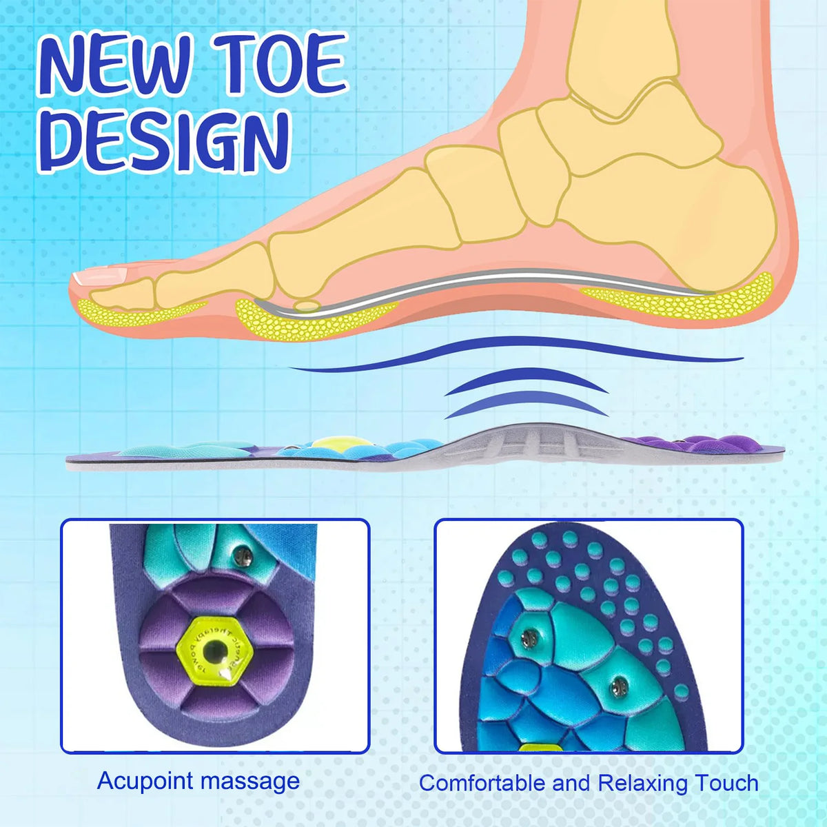 Acupoint Magnetic Massage Insoles – Arch Support & Breathable Massage Insoles Qst