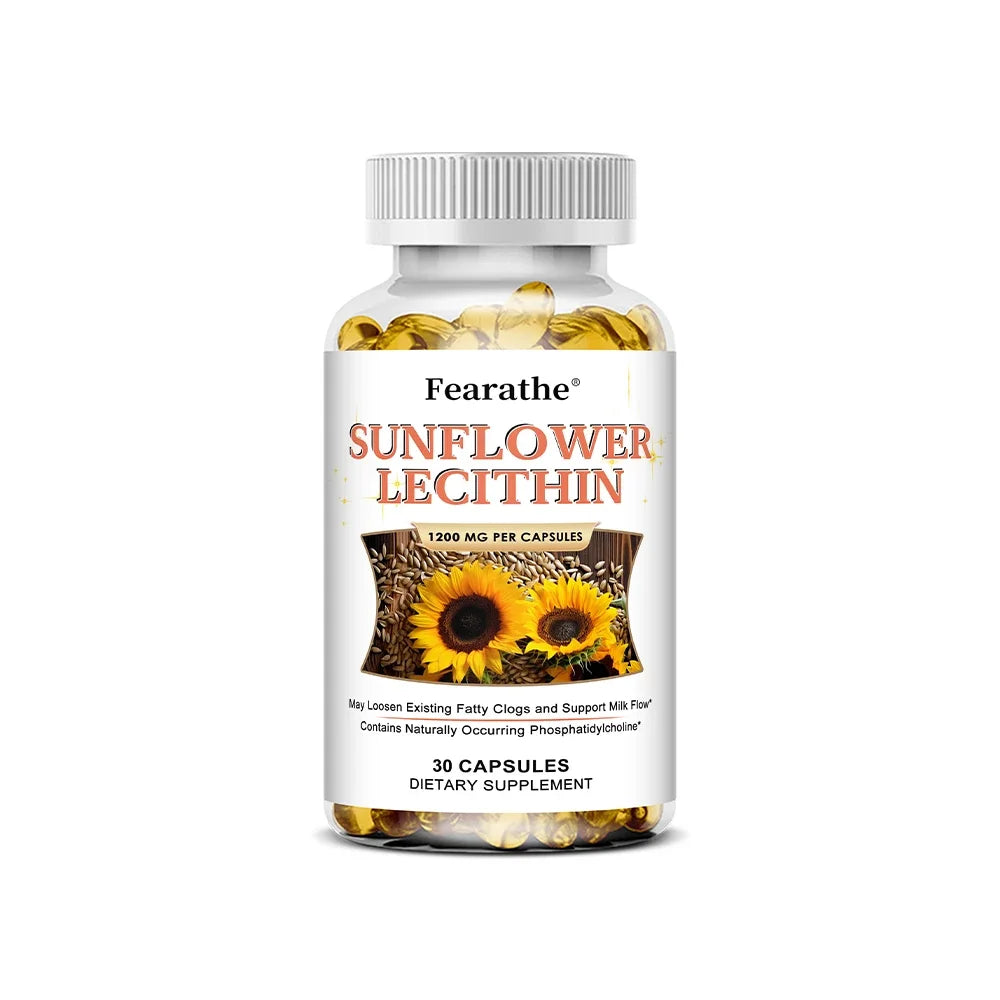 VITALXTRA Sunflower Lecithin Capsules – Brain & Liver Support Dietary Supplement Qst 30 count-1 bottle
