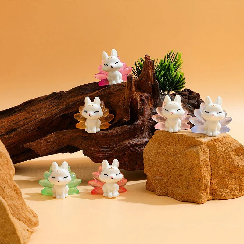 Luminescent Cartoon Fox Figurine – DIY Micro Landscape Decor Miniature Figurine Qme