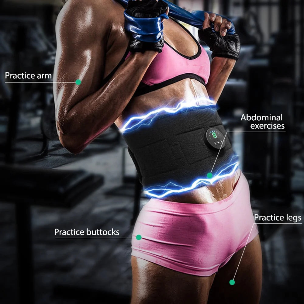 EMS Abdominal Toning Belt – 6 Modes USB Rechargeable | Jitesy EMS Fitness Belt Qst