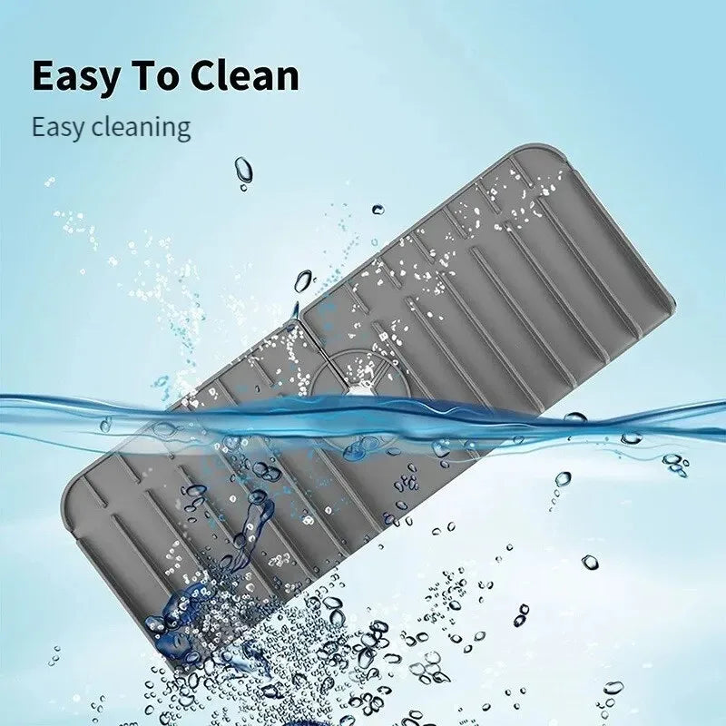 Silicone Faucet Sponge Holder & Sink Drying Pad – 4 Colors Silicone Sink Organizer Qme