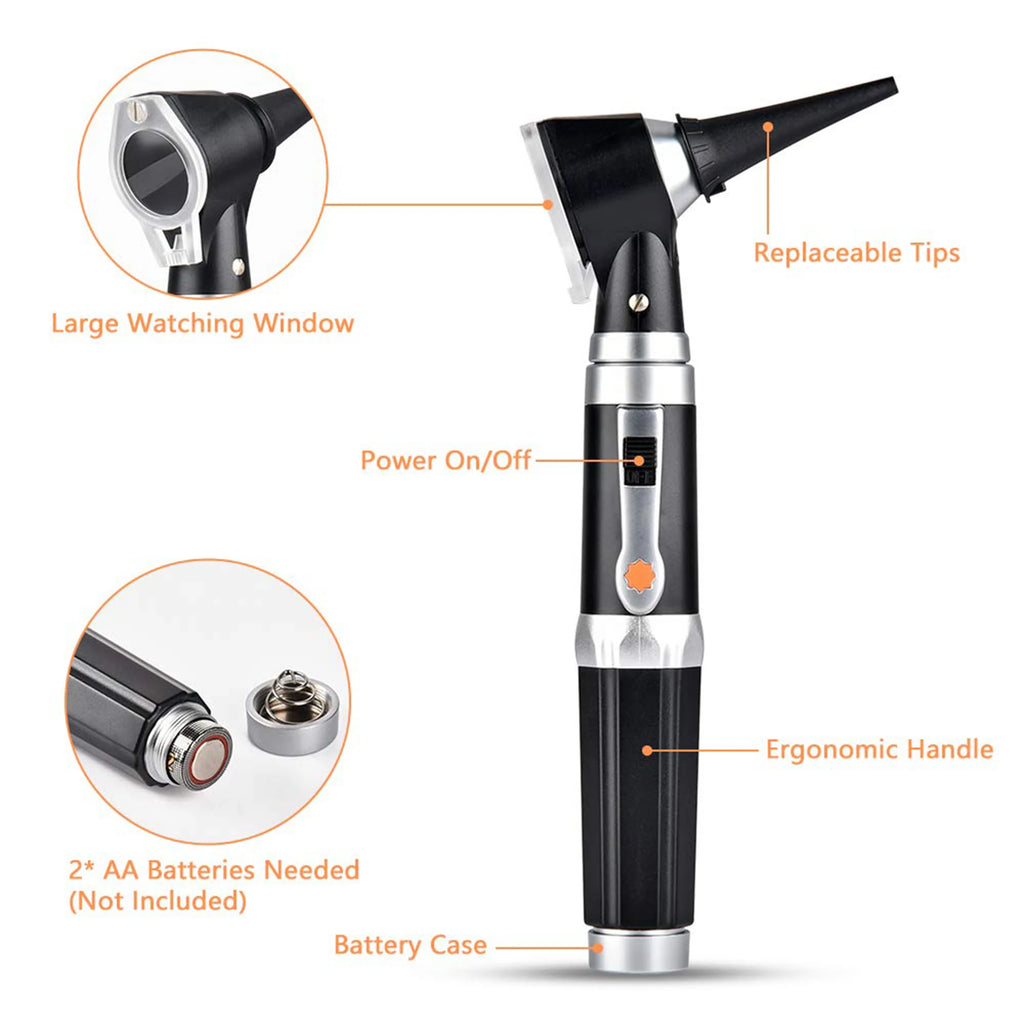 2-in-1 Otoscope & Eye Diagnostic Kit – LED Pen Light Set Otoscope Diagnostic Kit Qst
