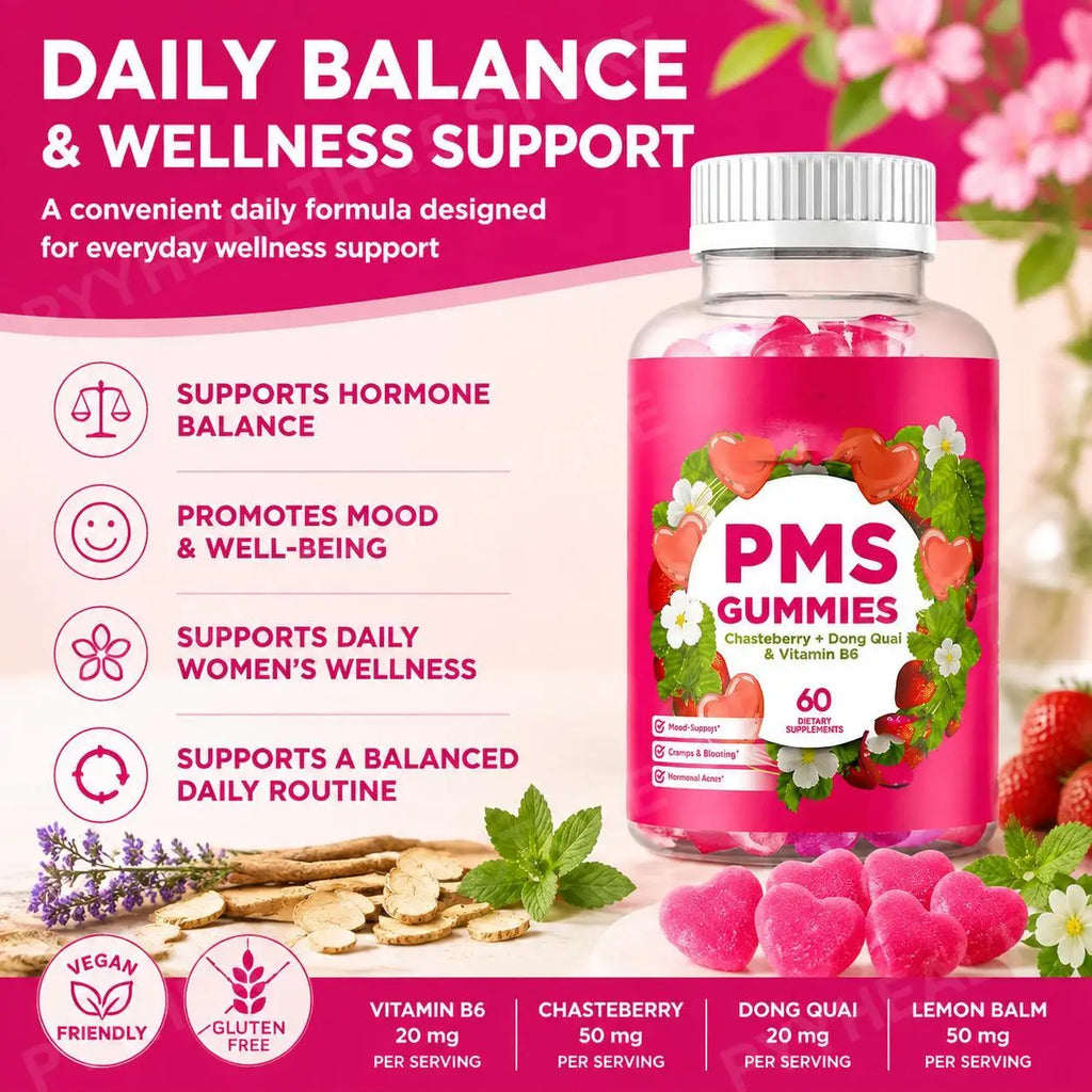 Women's Monthly Wellness Gummies – Chasteberry, Dong Quai & B6 Wellness Gummies Qst