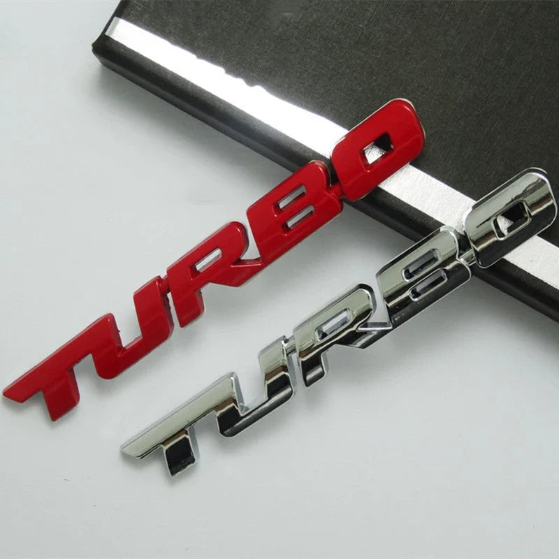 Turbo Metal Alloy 3D Car Badge Sticker | Emblem Decal Car Badge Emblem Qme