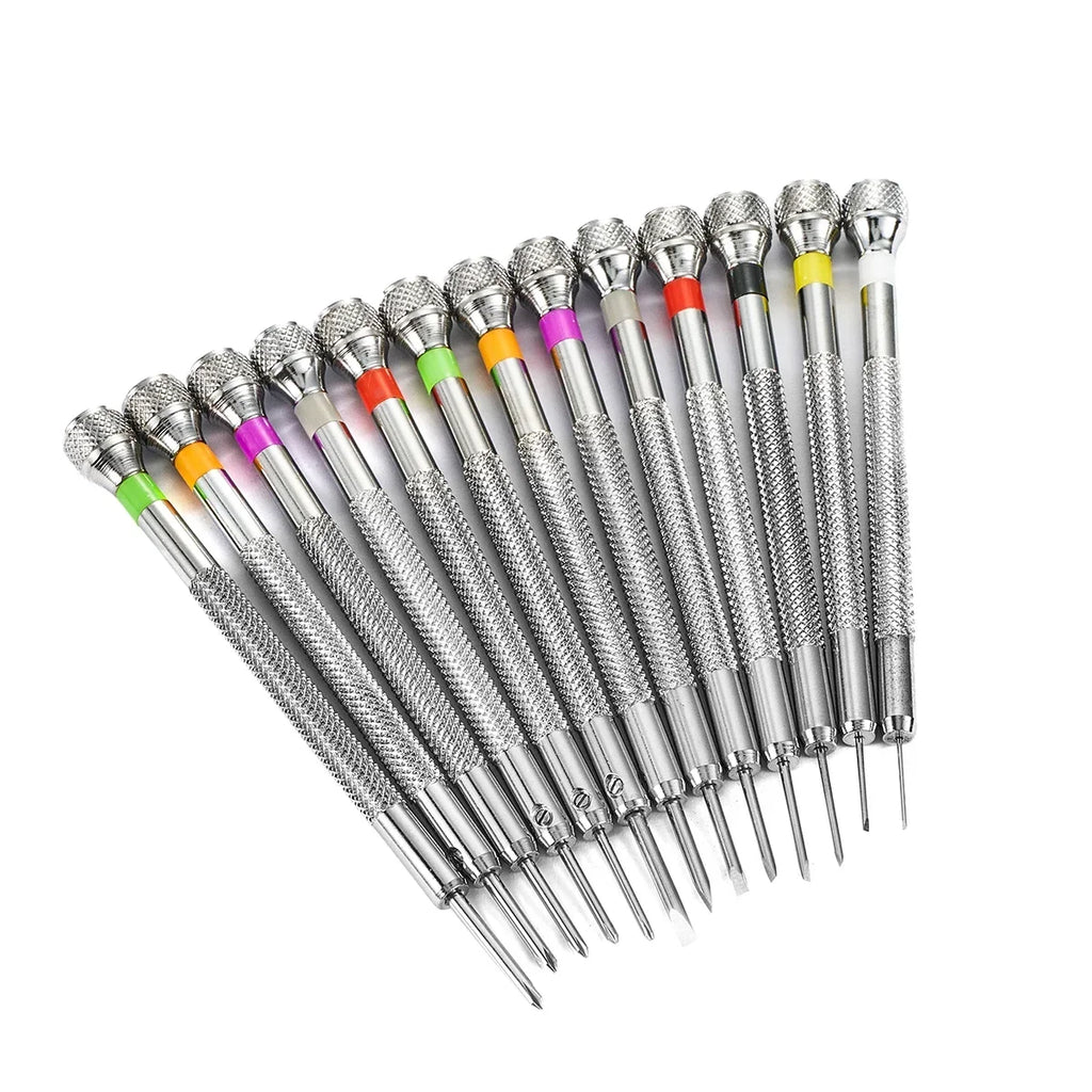 13-Pc Flat Head Watch Repair Screwdriver Set | 0.6–2.0mm Kit Watch Repair Tool Set Qme 13Pcs
