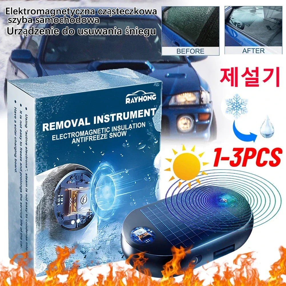 Solar Electromagnetic Windshield Defroster & Snow Removal Device Windshield Defroster Qme