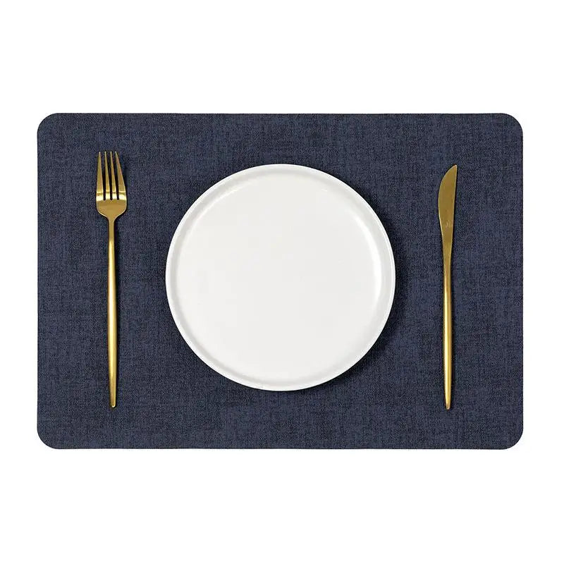 PU Leather Nordic Placemat – Waterproof, Oil-Proof, Heat Resistant Table Placemat Qst Blue
