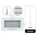 NATUHANA M-Shape Premade Volume Fan Lashes – Natural & Fluffy Premade Volume Lashes Qme Brown T D 0.07mm|13mm