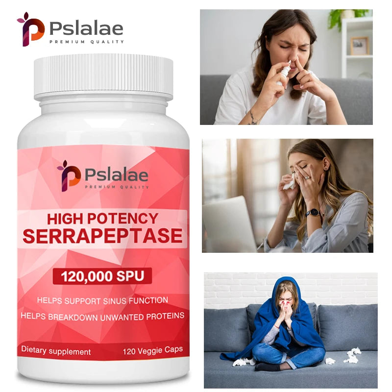Serratiopeptidase Capsules – Sinus & Immune Support | Pslalae Enzyme Supplement Qst