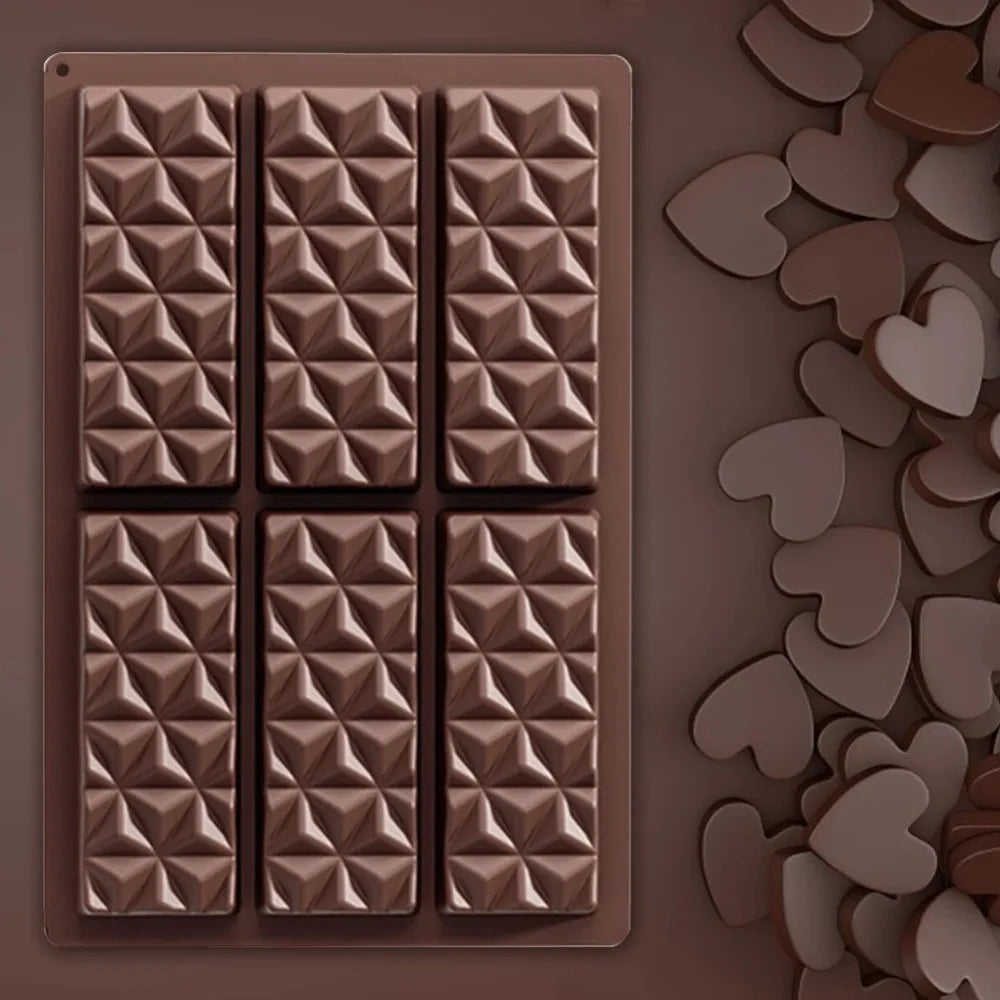 6-Cell Silicone Triangle Diamond Mould – Chocolate & Candy DIY Silicone Candy Mould Qme