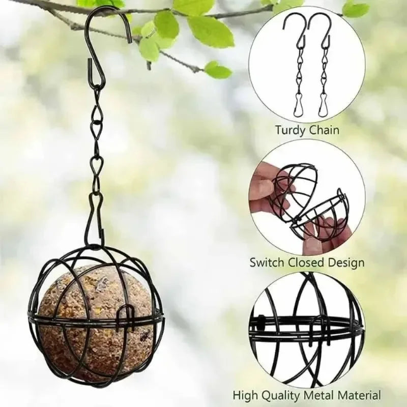 Metal Suet Ball Bird Feeder Hanging Chain – Squirrel Proof Hanging Bird Feeder Qme