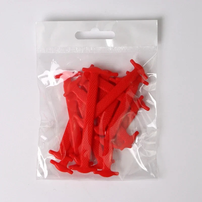 Silicone No-Tie Elastic Shoelaces – Kids, Women & Men Elastic Shoelaces Qme Red China Mainland