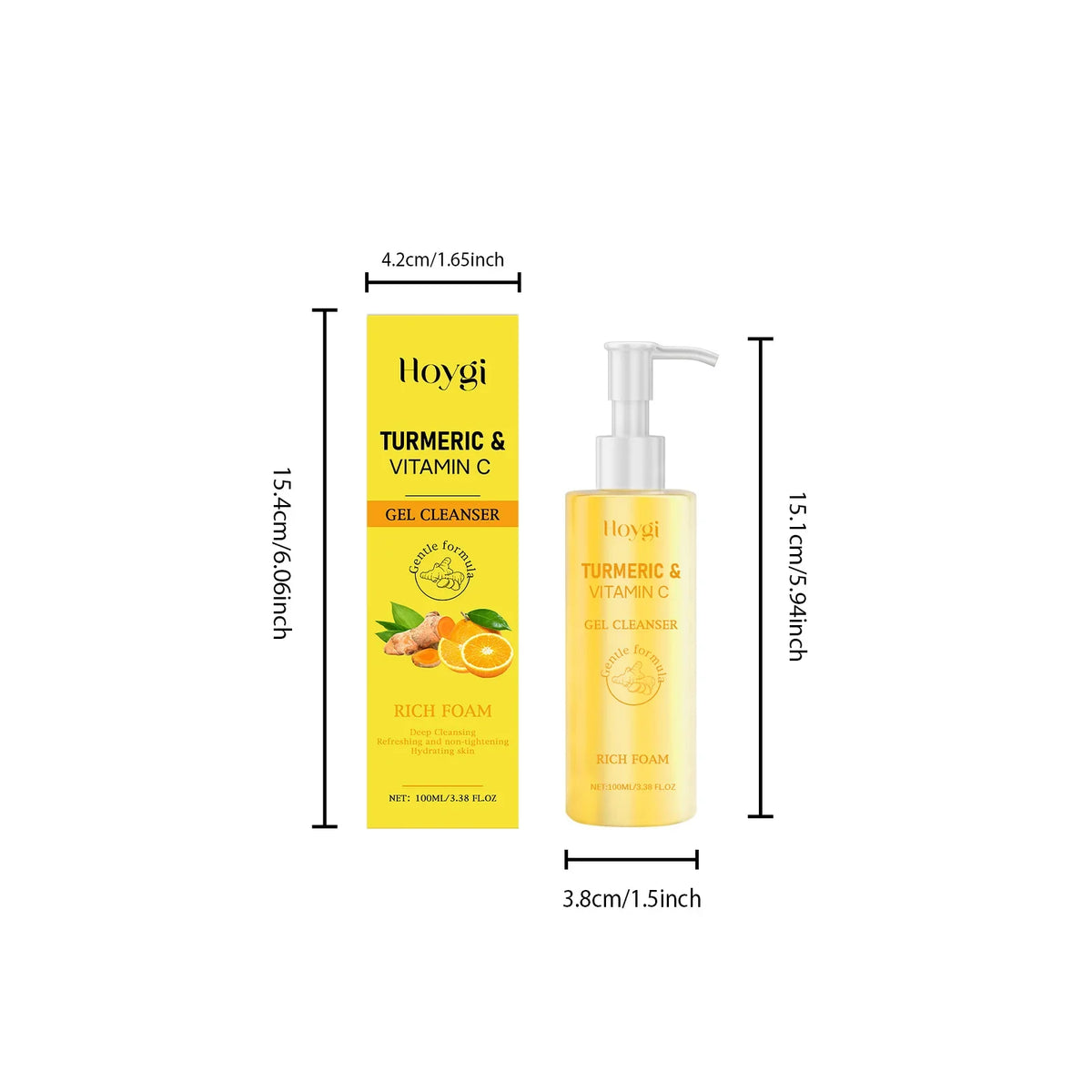 Turmeric Vitamin C Facial Cleanser – Brightening Face Wash Facial Cleanser Qme 100ml Boxed