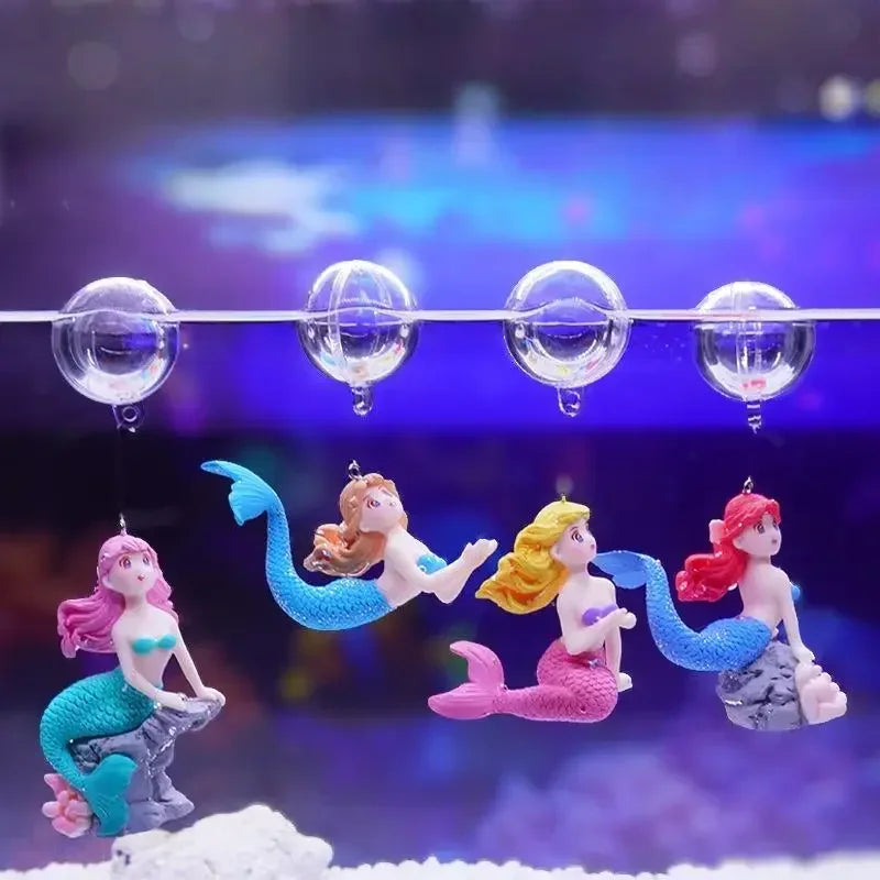 Aquarium Suspension Figurine Ornaments – Fish Tank Decor Set Aquarium Figurine Ornament Qme