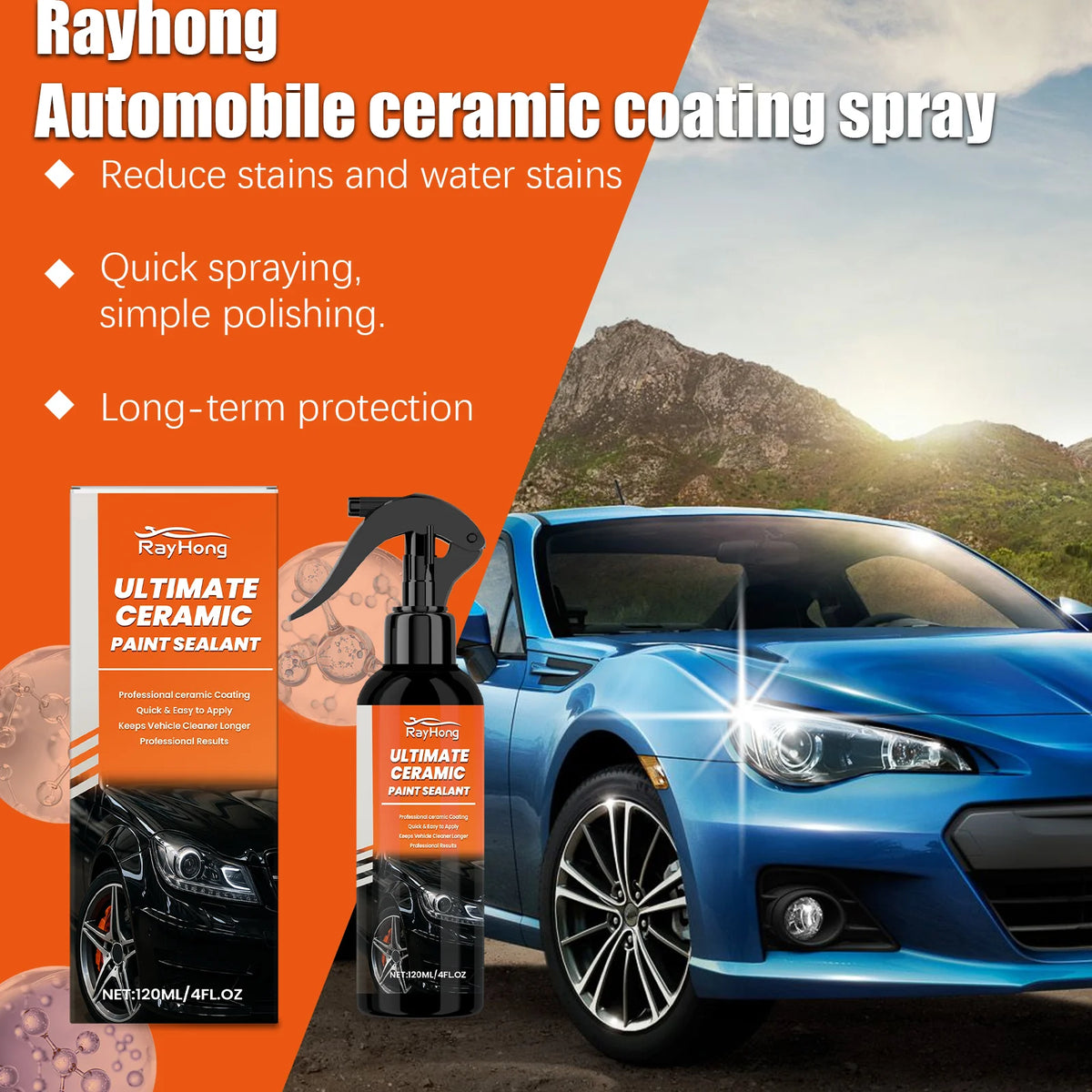 Rayhong Ceramic Coating Spray – Car Paint Protection & Shine Ceramic Coating Spray Qst