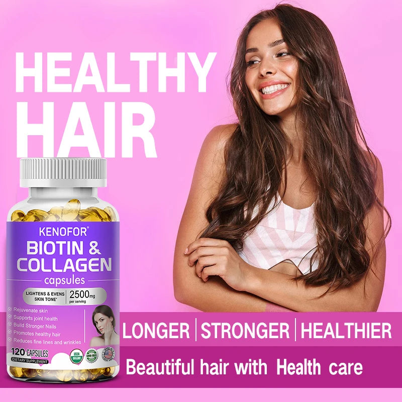 Kenofor Beauty Capsules – Collagen, Biotin, Vitamin C & Glutathione Beauty Supplement Capsules Qst