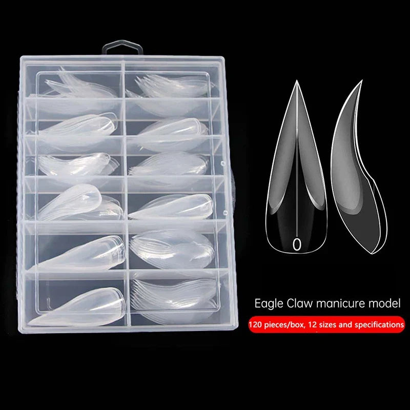3D Eagle Claw Stiletto Nail Molds – 120pc Nail Extensions Nail Extension Molds Qme