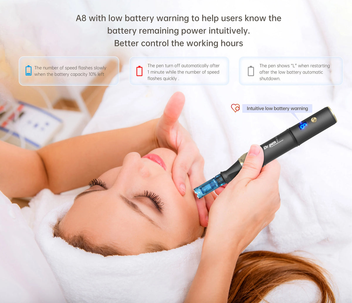 Dr. Pen Ultima A8S Wireless Microneedling Pen – 6-Speed Derma Microneedling Pen Qst