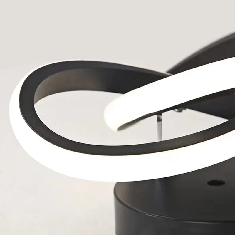Black Nordic LED Semi-Flush Ceiling Lamp | 3 Color Temperatures LED Ceiling Light Qme