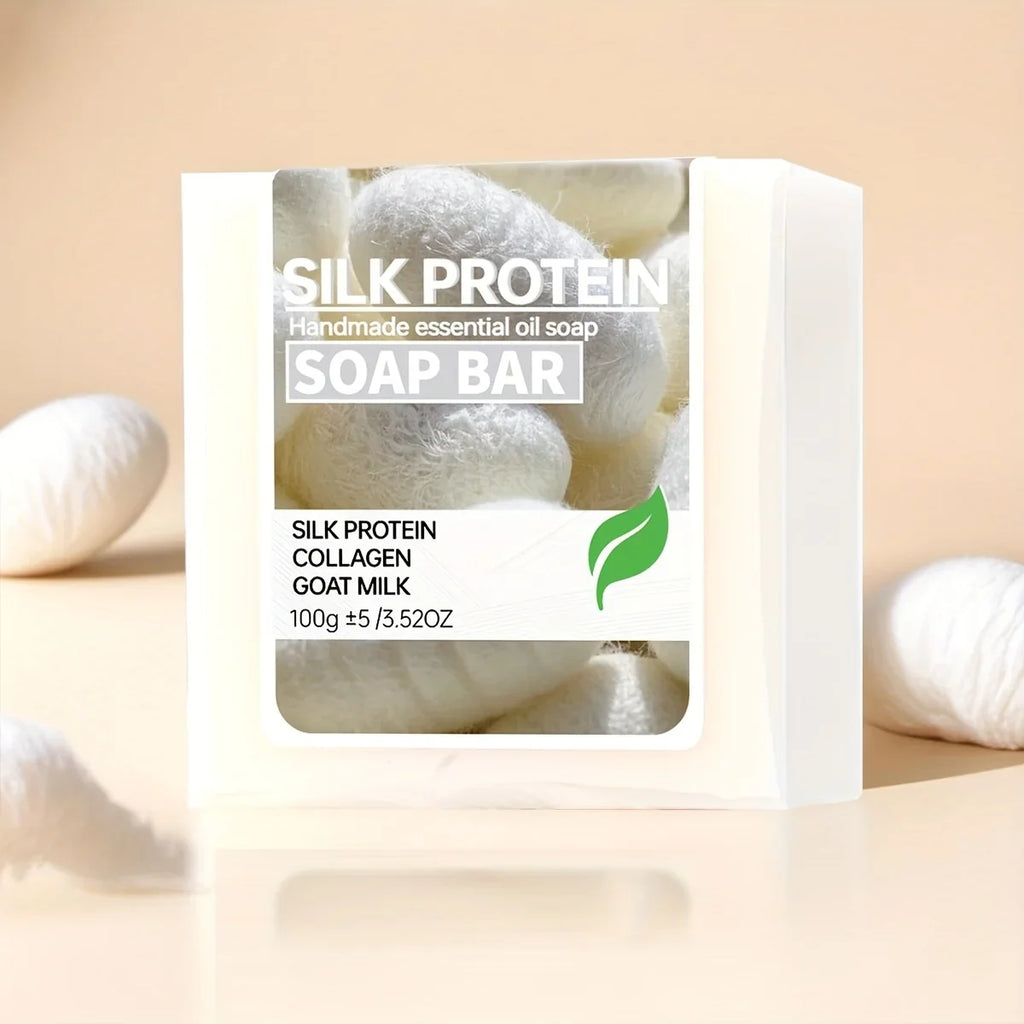 Silk Protein Goat Milk Collagen Moisturizing Cleansing Soap – 2pc Moisturizing Bar Soap Qme