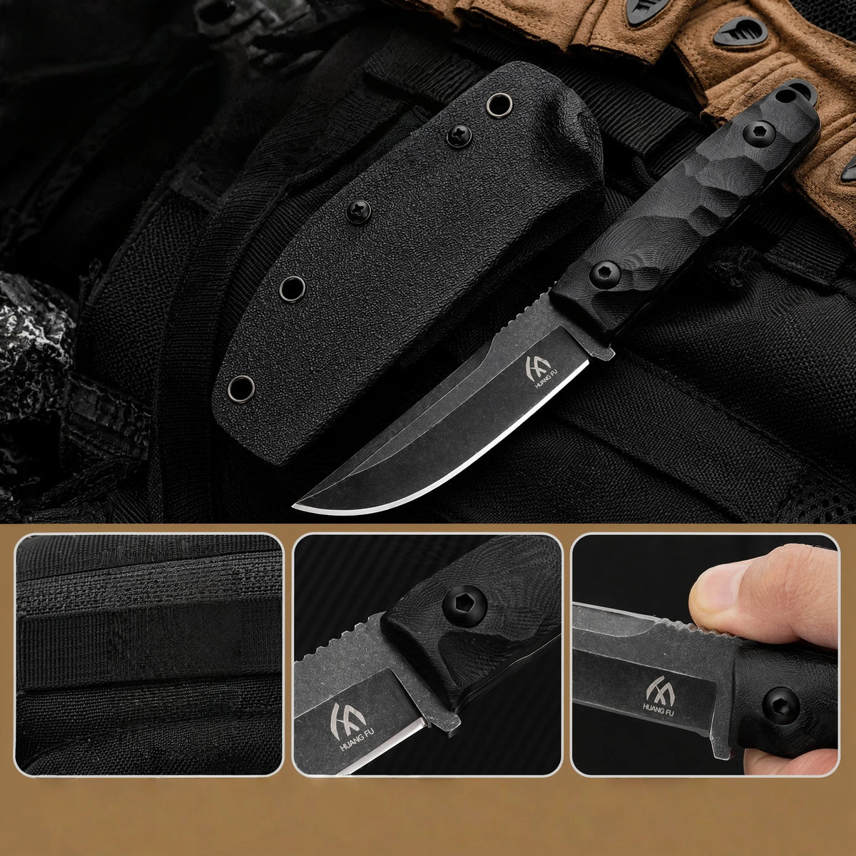 HUANGFU Multifunctional Outdoor Knife – Camping Hiking Tool Outdoor Multi Knife Qst