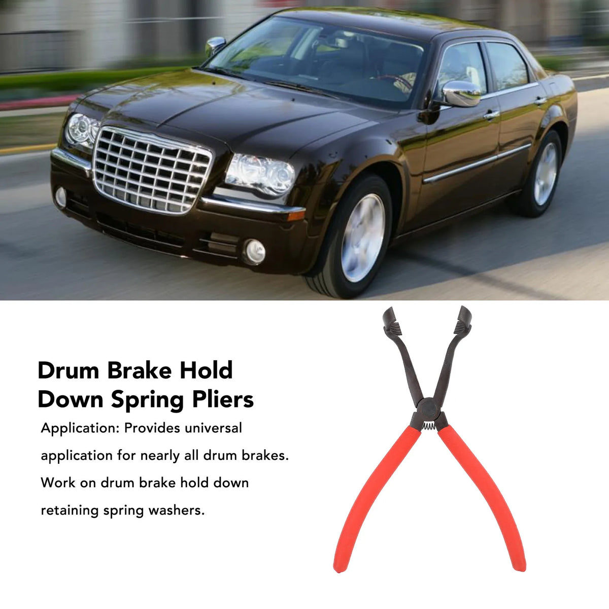Drum Brake Hold Down Spring Pliers – Chrome Vanadium Steel Brake Spring Pliers Qst
