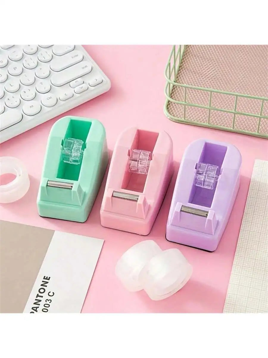 Macaron Sticker Dispenser & Adhesive Cutter – Cute Desk Accessory Sticker Tape Dispenser Qme