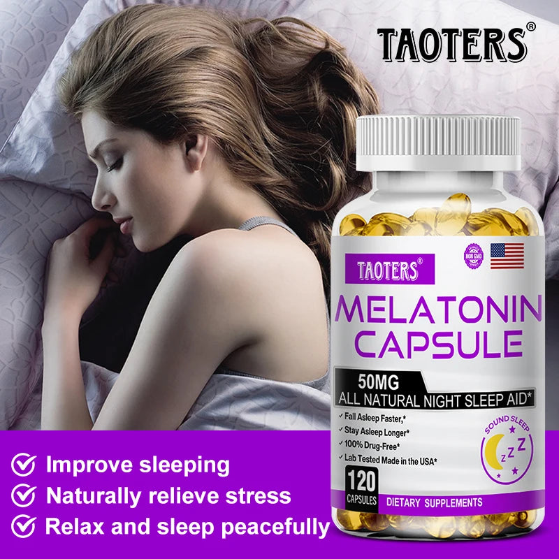 Taoters Melatonin Capsules – Natural Sleep Support Supplement Sleep Support Supplement Qst
