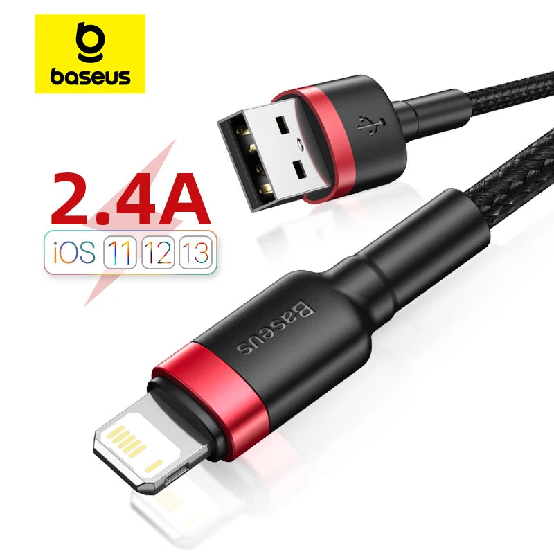 Baseus 2.4A Nylon Braided Lightning Fast Charging Cable iPhone Lightning Charging Cable Qst