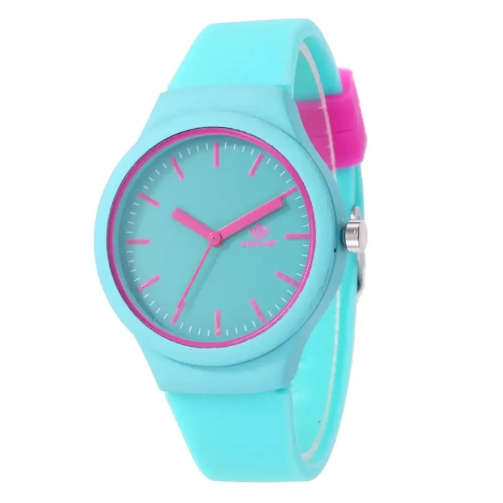 Round Dial Quartz Wrist Watch – No-Number Face, 7 Colors Quartz Wrist Watch Qme