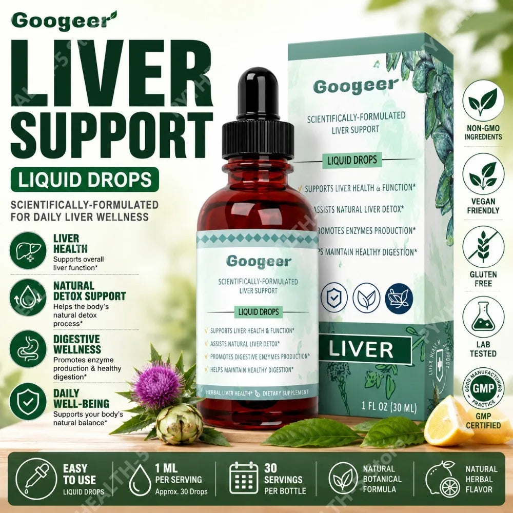 Liver Support Liquid Drops 30ml – Dendrobium & Mullein Extract Herbal Liquid Supplement Qst