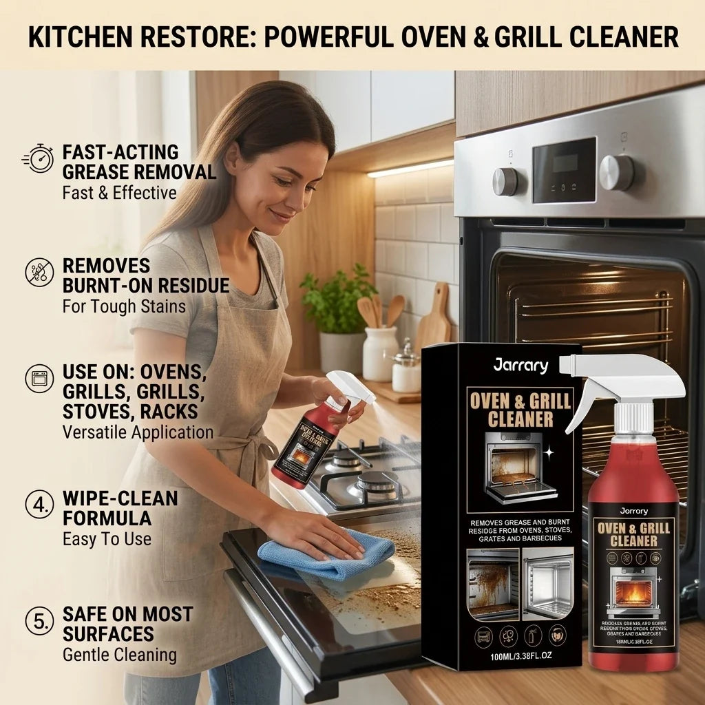 Oven & Grill Cleaning Spray – Fast-Acting Foaming Degreaser Kitchen Cleaning Spray Qme