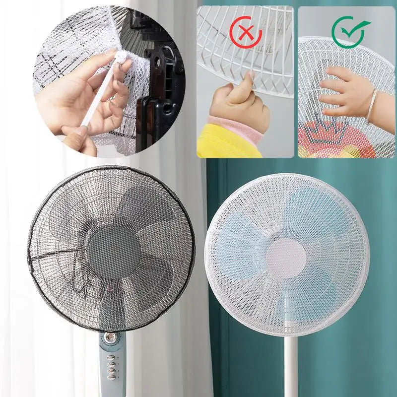 Mesh Fan Cover Drawstring Dust Guard – Baby Finger Protector Fan Safety Cover Qme