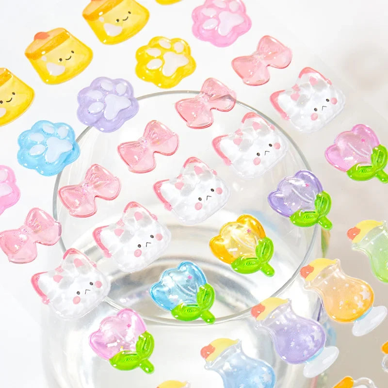 3D Puffy Jelly Candy Stickers – Wobble Sensory DIY Craft Sheet Craft Sticker Sheet Qme