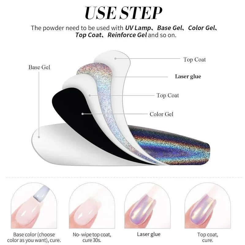 Holographic Multichrome Nail Polish – Rainbow Glitter Lacquer Holographic Nail Polish Qme