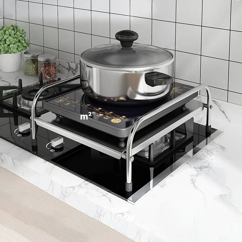 Stainless Steel Floor-Mounted Induction Cooker Rack 39×33cm Cooker Rack Stand Qme