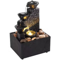 Tabletop Waterfall Fountain LED Décor – Desktop Zen Ornament Tabletop Water Fountain Qst 1PC