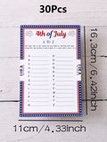 Independence Day A–Z Game Cards with Star Borders | Qme Party Game Cards Qme White-30Pcs