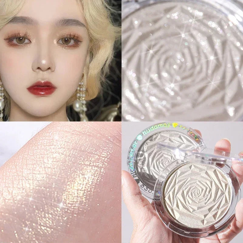 Qme 6-Color Diamond Highlighter Palette – Glitter Face Contour Highlighter Palette Qme