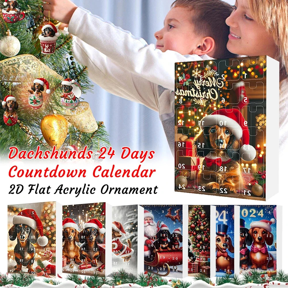 24-Day Dachshund Advent Calendar – Christmas Countdown Ornaments Advent Calendar Qme