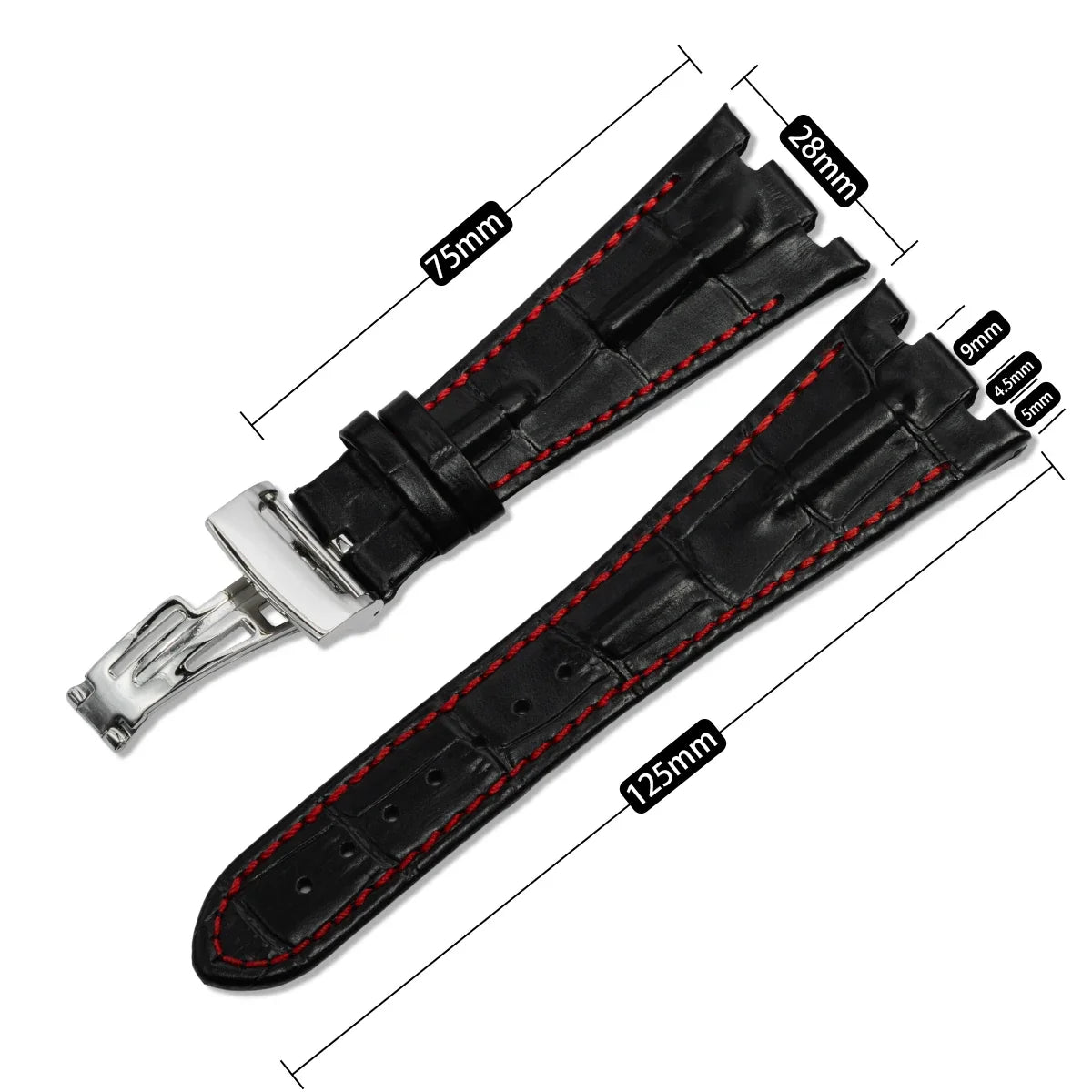 Luxury Cow Leather Watch Strap for AP Series – 28mm Leather Watch Strap Qme