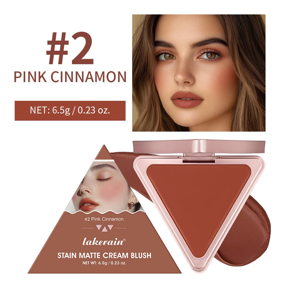 ibcccndc Triangle Cream Blush – Matte, Long-Lasting Rosy Glow Cream Blush Qst 02