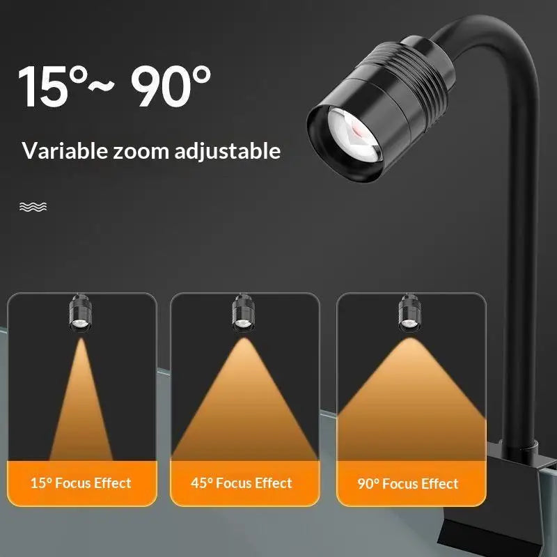 Zoomable 3W LED Fish Tank Lamp – Aquarium Spotlight Aquarium LED Lamp Qme