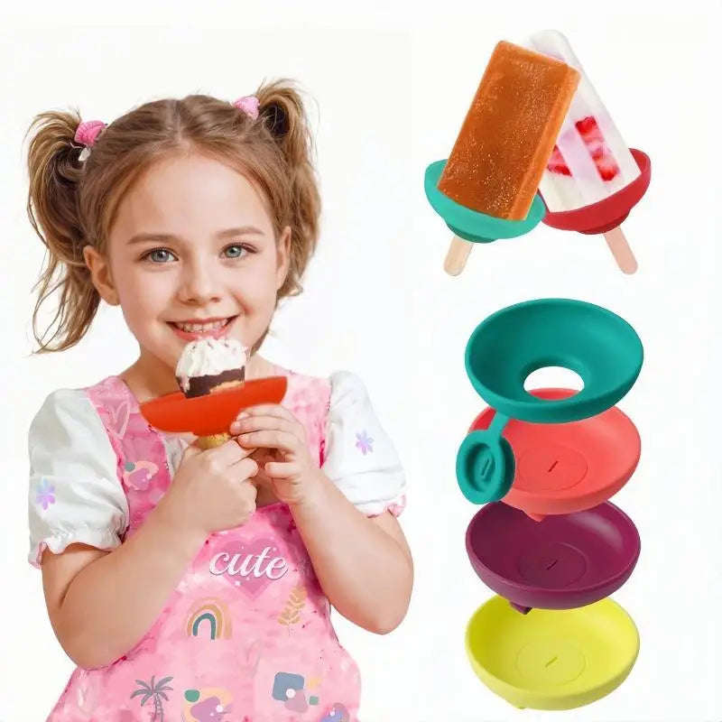 Silicone Popsicle Holder – Reusable Anti-Drip Ice Cream Sleeve Ice Cream Holder Qme